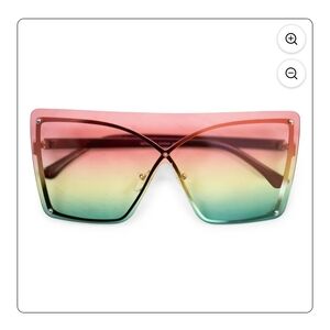 Ombre, Gradient Shielded Women's Sunglasses/ Shades, Red-to-Green